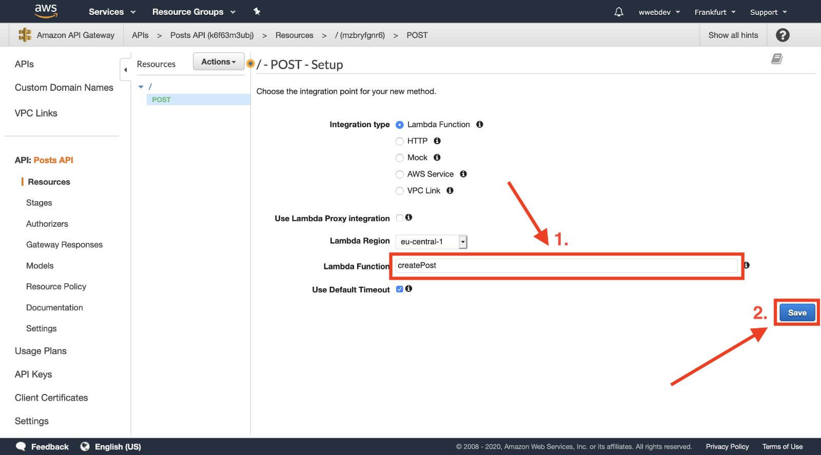 Create API Gateway Method Details